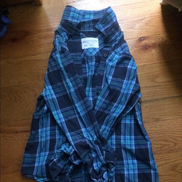 Blue Plaid Aeropostle Button Down