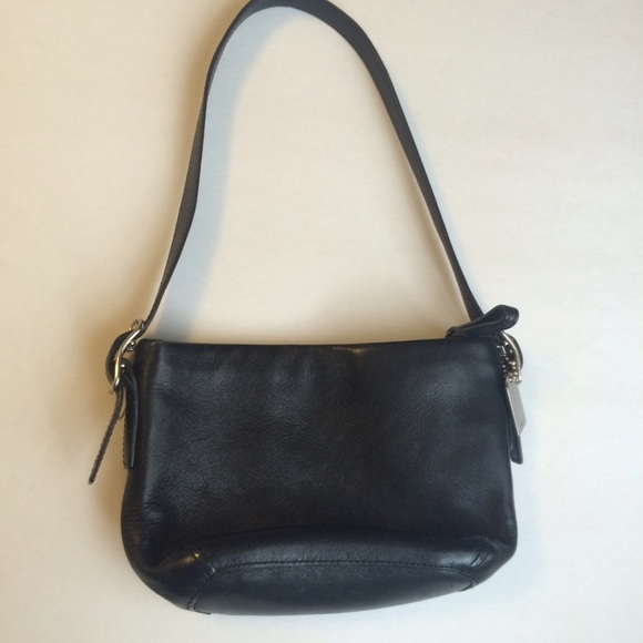 Black leather coach bag