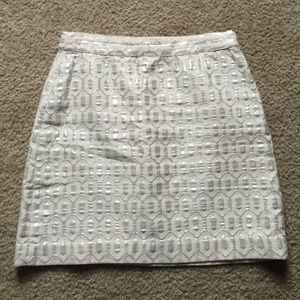 Banana Republic cream and silver skirt