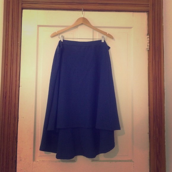 Navy High/Low Skirt - ASOS CURVE 2015