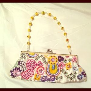 Vintage beading  and embroidered clutch.