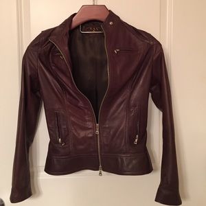 Chocolate brown leather jacket