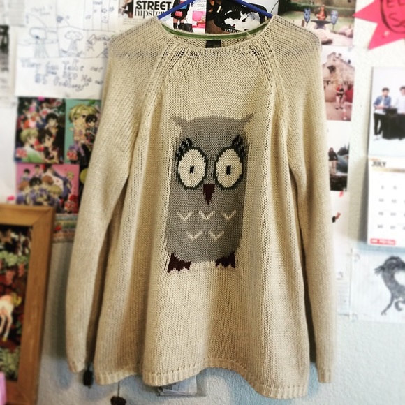 Knitted sweater with owl by Full Tilt