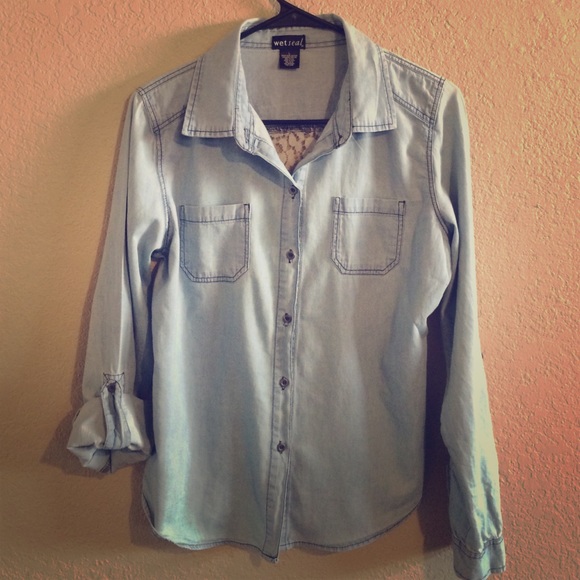 Lace Back Chambray