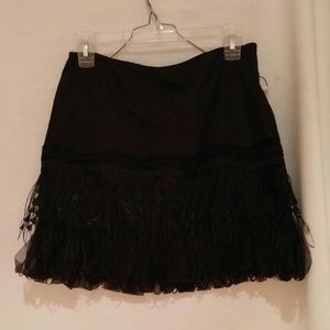 Dkny black skirt with fringe