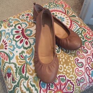 Audrey Brooke Newport ballet flats. Camel color.
