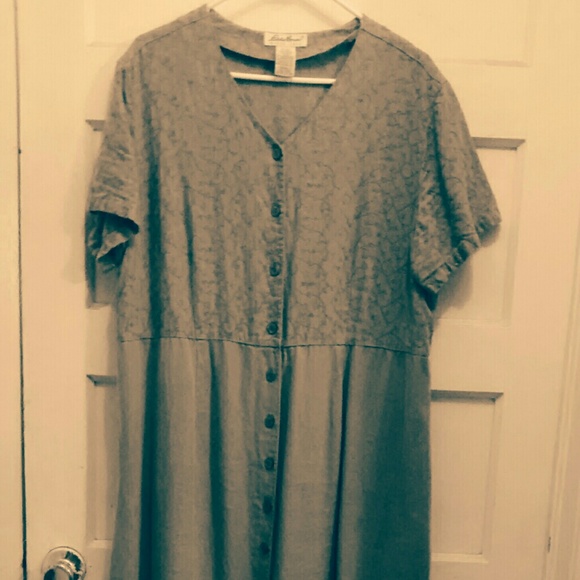 EDDIE BAUER EMPIRE WAIST SAGE GREEN DRESS