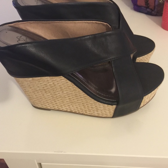 Black Wedge Shoes - Picture 2 of 4