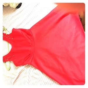 Red Spiked Skater Dress