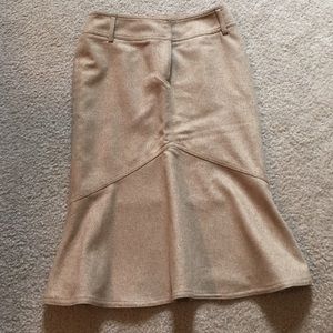 Camel wool pencil skirt