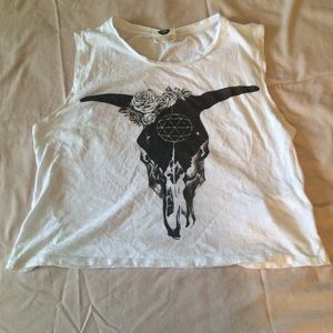 WHITE COTTON ON MUSCLE TEE