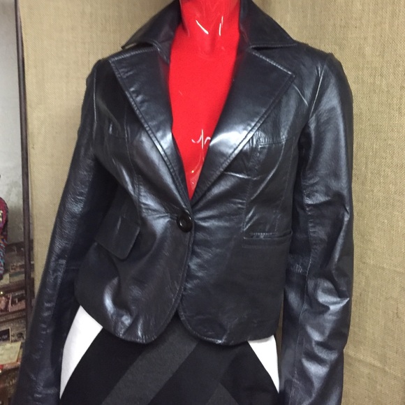 Guess Jackets & Blazers - 100% leather Guess black blazer