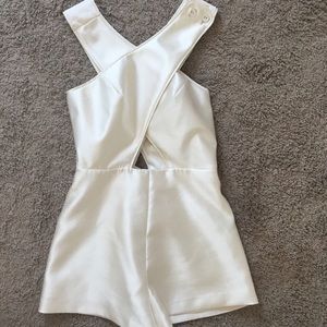 Nasty Gal White Cross Romper
