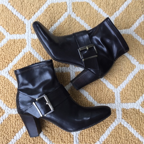Dark Brown Buckeled Booties