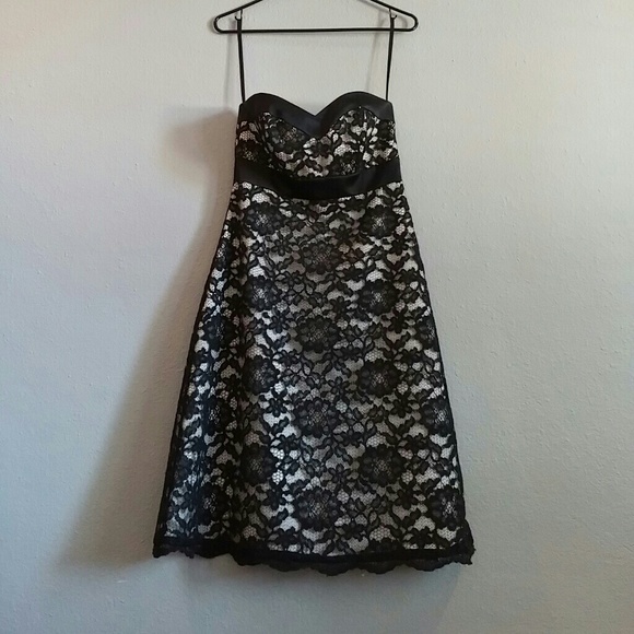 White house black market strapless dress