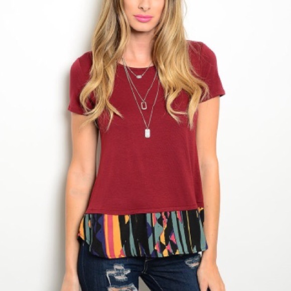 ‼️COMING SOON‼️ Burgundy/Multi Color Top
