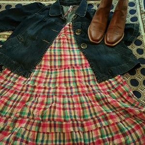 Awesome Pink Plaid Dress