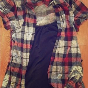 Flannel shirt w black shirt attached size M