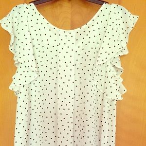 Polka Dotted White Blouse by ELLE