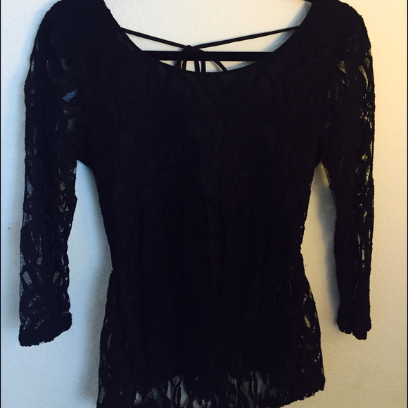 Lace peplum top