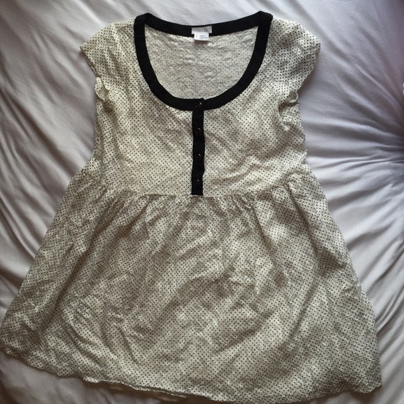 Black & white polka dot mini dress