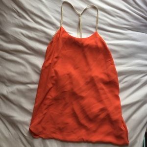 Salmon polyester backless tank