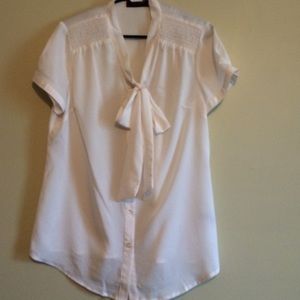 Sheer ivory blouse, dressy for the office