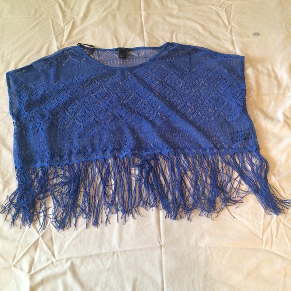 BLUE H&M BEACH CROP TOP