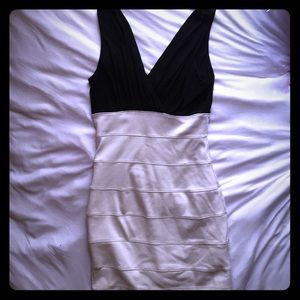 Black and white bandage dress