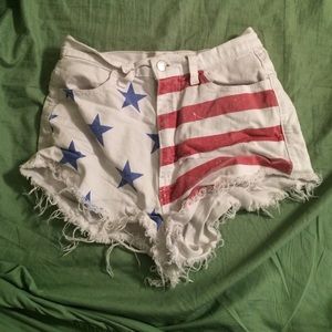 High waisted Cut off denim shorts