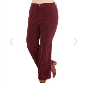 ModCloth Burgundy Wide Leg Corduroys 3X