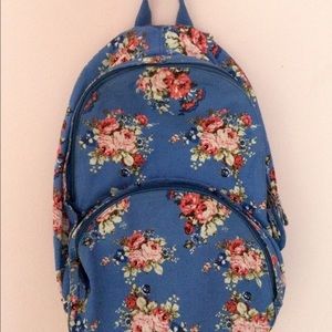 Blue Floral Print Backpack