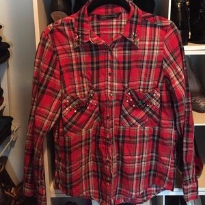 Zara Plaid Button-down