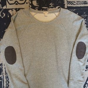 {J. Crew} Grey Pullover with Elbow Patches