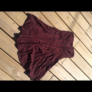 Red and black plaid dress