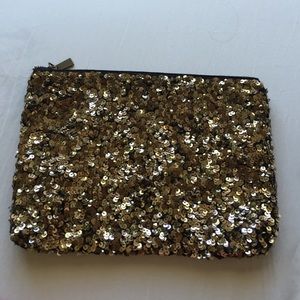 Zara gold sequin clutch