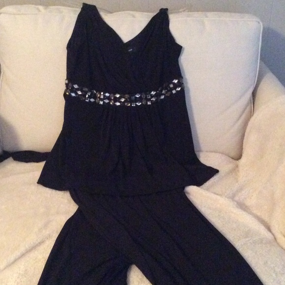 Two piece cocktail pants suit