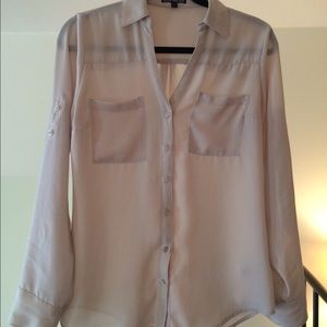 Express beige button up blouse