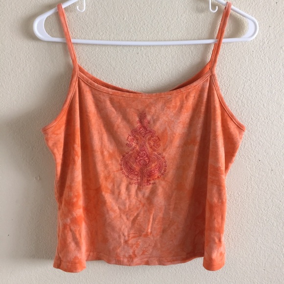 Orange Cropped Tank Top