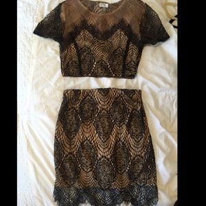 Two piece lace skirt and top