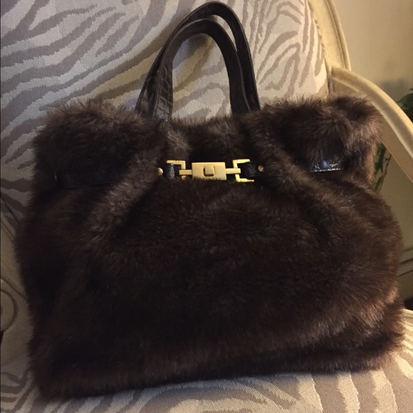 Handbags - Chocolate Faux Fur Purse