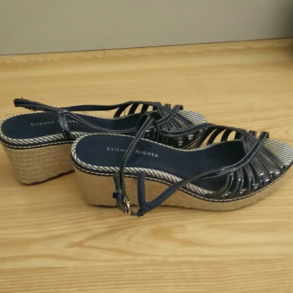 Etienne Aigner Navy Blue Wedges - Picture 4 of 4