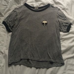 Grey alien crop top