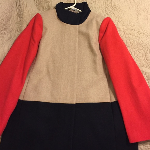 Jcrew Factory color block cocoon coat.