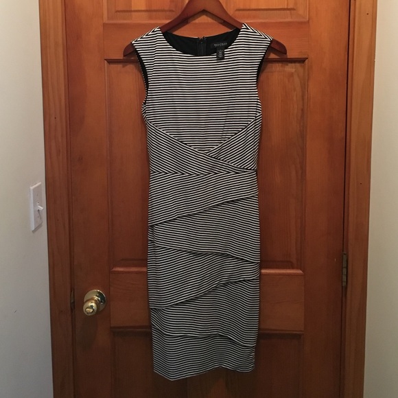 White House Black Market striped cotton dress