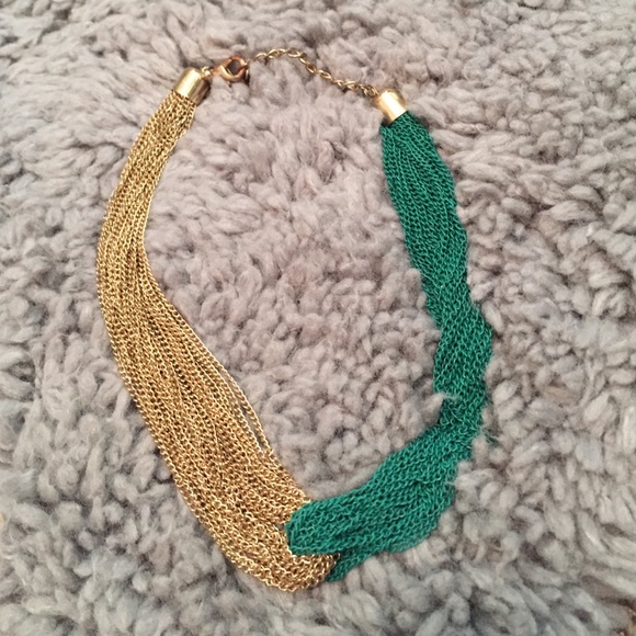 Vintage gold and green necklace