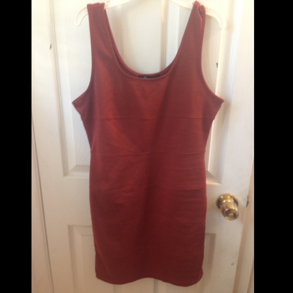 Burnt orange body con dress