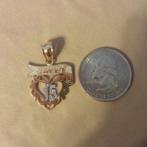 Sweet 15 charm | 14k yellow gold