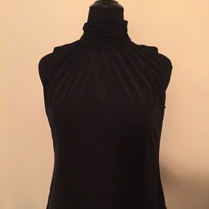 Black sleeveless shell blouse