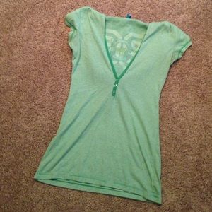 Green & White VS pink top